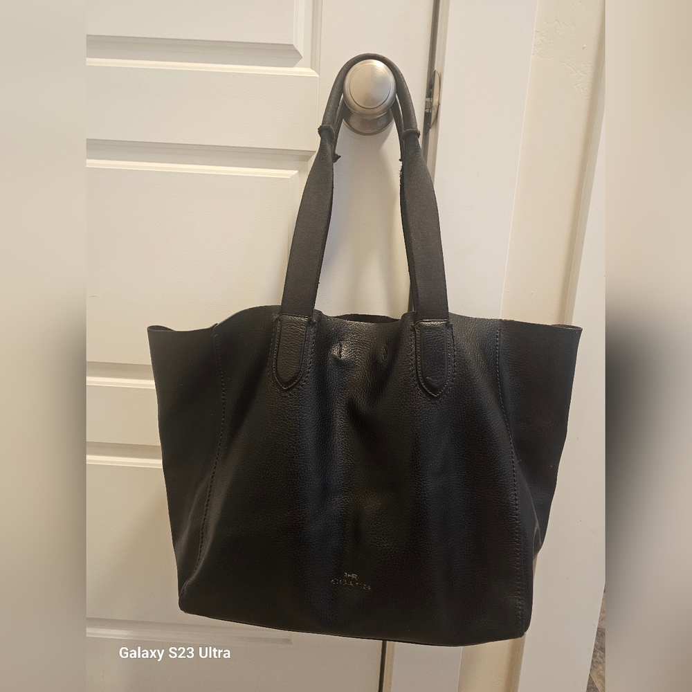 Coach Black Derby Tote Black Leather